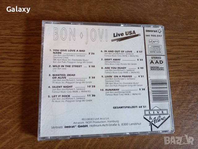 Bon Jovi  - Live in USA 1987 , снимка 3 - CD дискове - 44243073