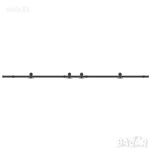 vidaXL Комплект механизъм за плъзгаща врата, 305 см, стомана, черен, снимка 4 - Железария - 56146973