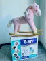 Музикално плюшено люлеещо се конче / пони в розово + играчка мече, снимка 1