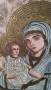 Стара дървена икона Св.Богородица и Младенеца, снимка 2