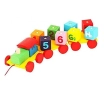 Дървена играчка Влак с 3 вагона,Whirlwind,Азбука и цифра, снимка 1