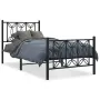 vidaXL Метална рамка за легло с горна и долна табла, черна, 90x200 см, снимка 1