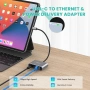 USB-C към Ethernet адаптер, USB Type-C (Thunderbolt 3) към RJ45 мрежов порт , снимка 3