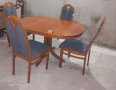 Комплект масивна разтегателна маса с 4 стола, снимка 2