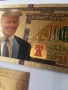 Позлатена с 24 карата злато релефна банкнота 100 долара с Доналд Тръмп, снимка 5