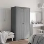 vidaXL Гардероб BODO, сив, 99x53,5x173 см, бор масив, снимка 2