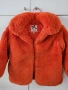 Детско оранжево пухено палтенце 8-9 години, снимка 1