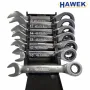 HAWEK 7 Броя Комплект къси тресчотни ключове HAWEK 8-19 мм 7 части, снимка 2