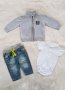 Боди риза H&M дънки и жилетка за бебе 1-2 месеца, снимка 12