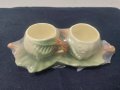 Комплект - Чинийка с 2 чаши - Порцеланови, снимка 2
