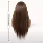 Кафява права перука 65 см с дантелен път T Part Lace 13x4x1, снимка 3