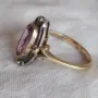 Уникален пръстен с турмалин. Сребро с позлата., снимка 3