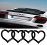 Емблема за Audi / Ауди четири сърца - Black Mate, снимка 1 - Аксесоари и консумативи - 36514373