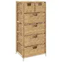 vidaXL Скрин с 6 чекмеджета-кошници, 47x37x100 см, воден хиацинт(SKU: 245493), снимка 1