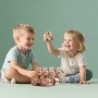 Нови Дървени конструктори за деца 3+ Montessori STEM играчка с чанта, снимка 7