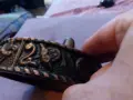 Винтидж месингова поставка за бутилки или други срелефна орнаментика фи 160мм и Н-50мм, снимка 7