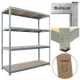 Метален гаражен стелаж HÖGLER 180x160x60 см – 4 рафта, до 1200 кг, поцинкована стомана, снимка 4