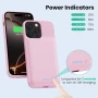 Кейс Feob с батерия за iPhone 14 Pro Max, 8600mah (6.7 инча) - розов, снимка 4