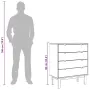 vidaXL Шкаф с чекмеджета OTTA кафяво и бяло 76,5x39,5x90 см бор масив, снимка 10