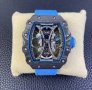 Мъжки луксозен часовник Richard Mille RM 53-01 Blue Rubber Strap Super High Quality 