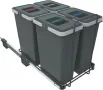 Кош за отпадъци Elletipi Ecofil PF01 34B3 32л За вграждане кош за боклук разделно събиране 4 отделен, снимка 2