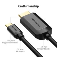 Vention кабел Cable Type-C to HDMI - 2.0m 4K Black - CGUBH, снимка 9 - USB кабели - 41289975