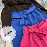 Дамски къси панталони висока ластична талия 3 цвята , снимка 4 - Къси панталони и бермуди - 41249606