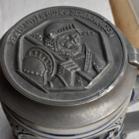 Колекционерска немска халба за бира с капак маркирана, снимка 4 - Антикварни и старинни предмети - 44827174