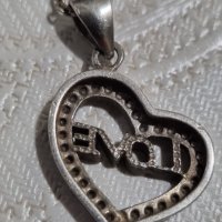 Сребърно колие Pandora с висулка сърце love , снимка 3 - Колиета, медальони, синджири - 44329281