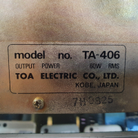 Усилвател за обществено ползване PA Amplifier TA-406 В отлично техническо състояние, много добър вън, снимка 10 - Ресийвъри, усилватели, смесителни пултове - 36229094