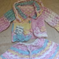 Бебешки плетен костюм пола + горно , снимка 5 - Комплекти за бебе - 41456176
