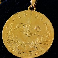 Позлатена монета-висулка за колие, снимка 2 - Колиета, медальони, синджири - 35795834