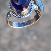 Дамски сребърен пръстен с аметист , снимка 6 - Пръстени - 39230019