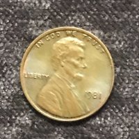 1 цент САЩ 1981, снимка 2 - Нумизматика и бонистика - 34831952