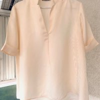 COS Швеция интересна блуза кроп-камбанка кайсиев цвят, снимка 10 - Корсети, бюстиета, топове - 42363326