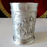Чаша от калай с картини Къмпинг,туризъм. , снимка 2 - Антикварни и старинни предмети - 44231741