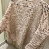 Розов пуловер с паднало рамо , снимка 4 - Блузи с дълъг ръкав и пуловери - 34415860