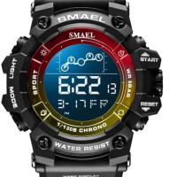 Брутален нов мъжки спортен часовник с черна силиконова каишка., снимка 1 - Мъжки - 43492066