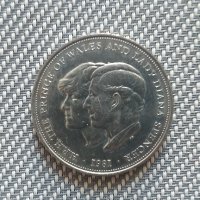 Монета  Корона от 1981г. на Принца на Уелс и лейди Даяна, снимка 2 - Нумизматика и бонистика - 41440243