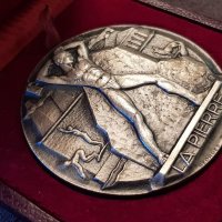  Френски 1968 сребърен Медал Каменоделец от РИДЕ орден плакет, снимка 3 - Нумизматика и бонистика - 41344160