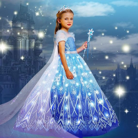 VIPten Светеща рокля на принцеса за момичета с аксесоари, 2-3 години, снимка 2 - Детски рокли и поли - 44532089