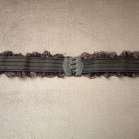 Черен колан/корсет за талия с дантела, еко кожа и връзки, снимка 7 - Корсети, бюстиета, топове - 39484184