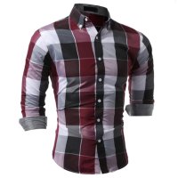 Мъжка класическа карирана риза с дълъг ръкав, 2цвята - 023, снимка 5 - Ризи - 39387276