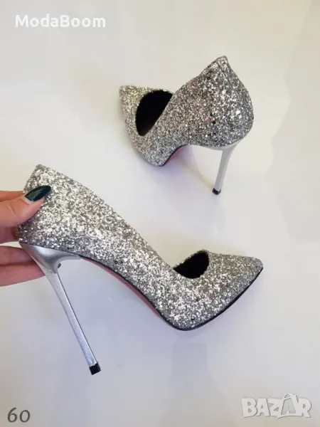 Обувки на ток - Брокат, снимка 1