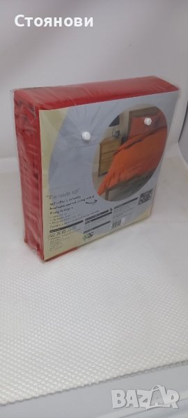 Червен 100% памук king size комплект завивки, снимка 1