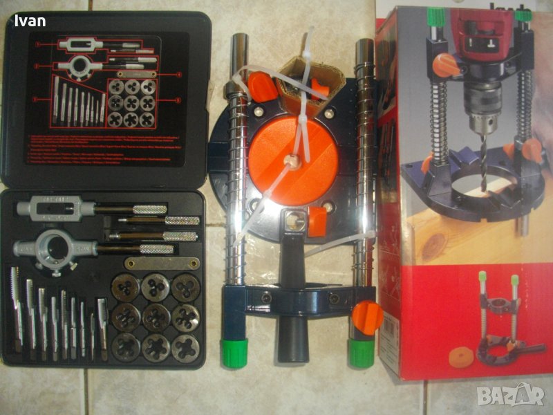 Немски:Нова Мобилна Стойка За Бормашина/Комплект 21бр. Метчици/Плашки Външни/Вътрешни Резби-Parkside, снимка 1