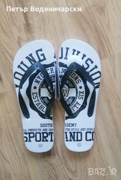 Чехли, джапанки номер 43. В два цвята Зелени и Черни Изпращам с куриер Срок за връщане 14 дни, снимка 1