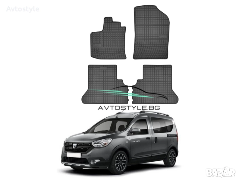 Гумени стелки за  Dacia Dokker след 2013 г., Frogum - El Toro, снимка 1