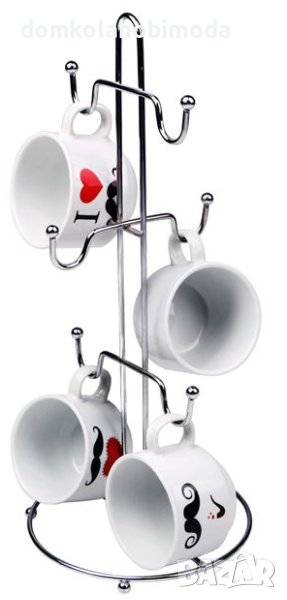 Поставка за 6 чаши, Мeтална.15x34cm, снимка 1