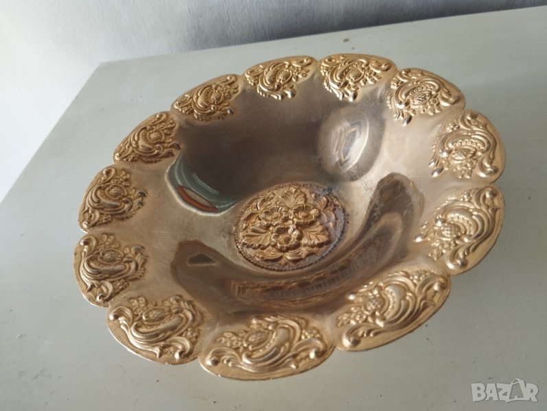 позлатена метална купа арт деко, снимка 1